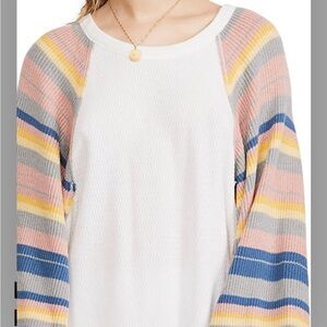 Free People Rainbow Dreams Knit Top